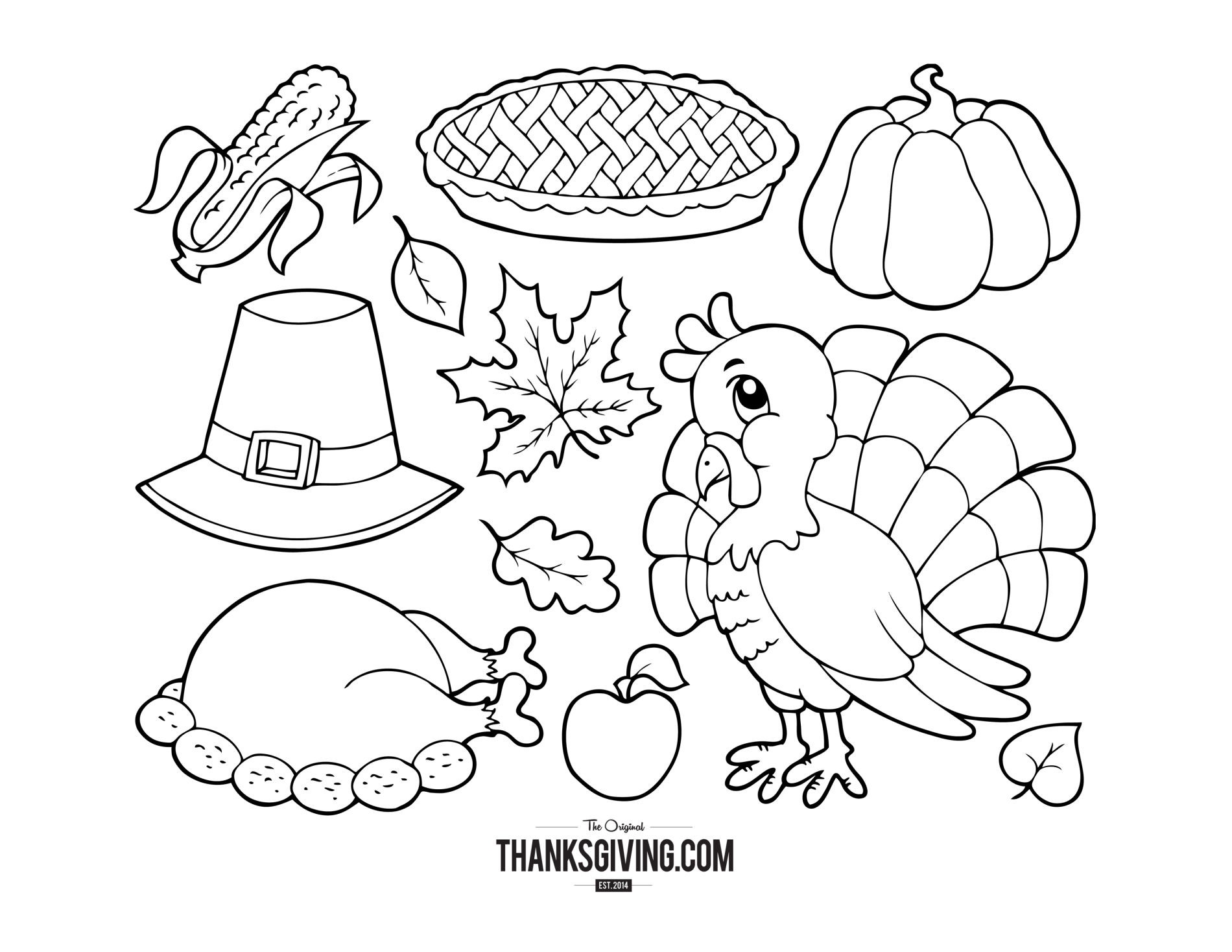 Great Thanksgivingeast Coloring Pages Turkey Dinner X Thanksgiving Feast