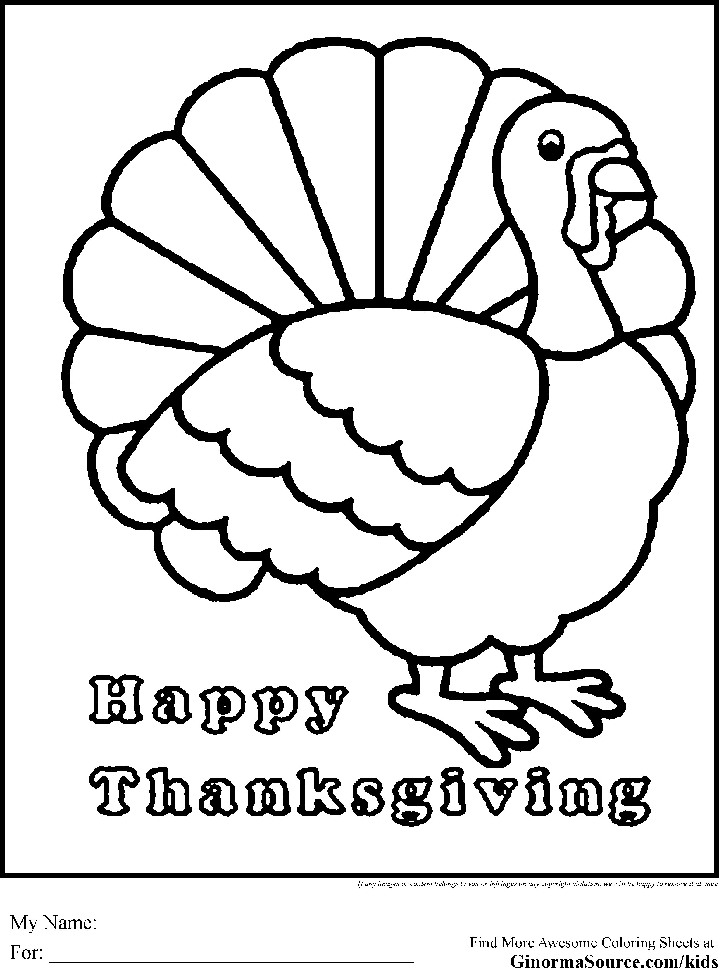 Turkey Outline Coloring Page Lovely Turkey to Color Turkey Outline Coloring Page Lovely Turkey to