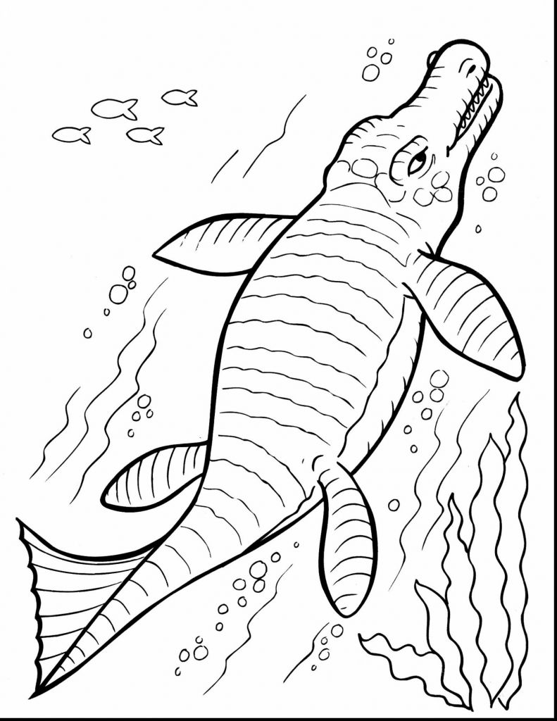 Underwater Dinosaurs Coloring Pages | BubaKids.com