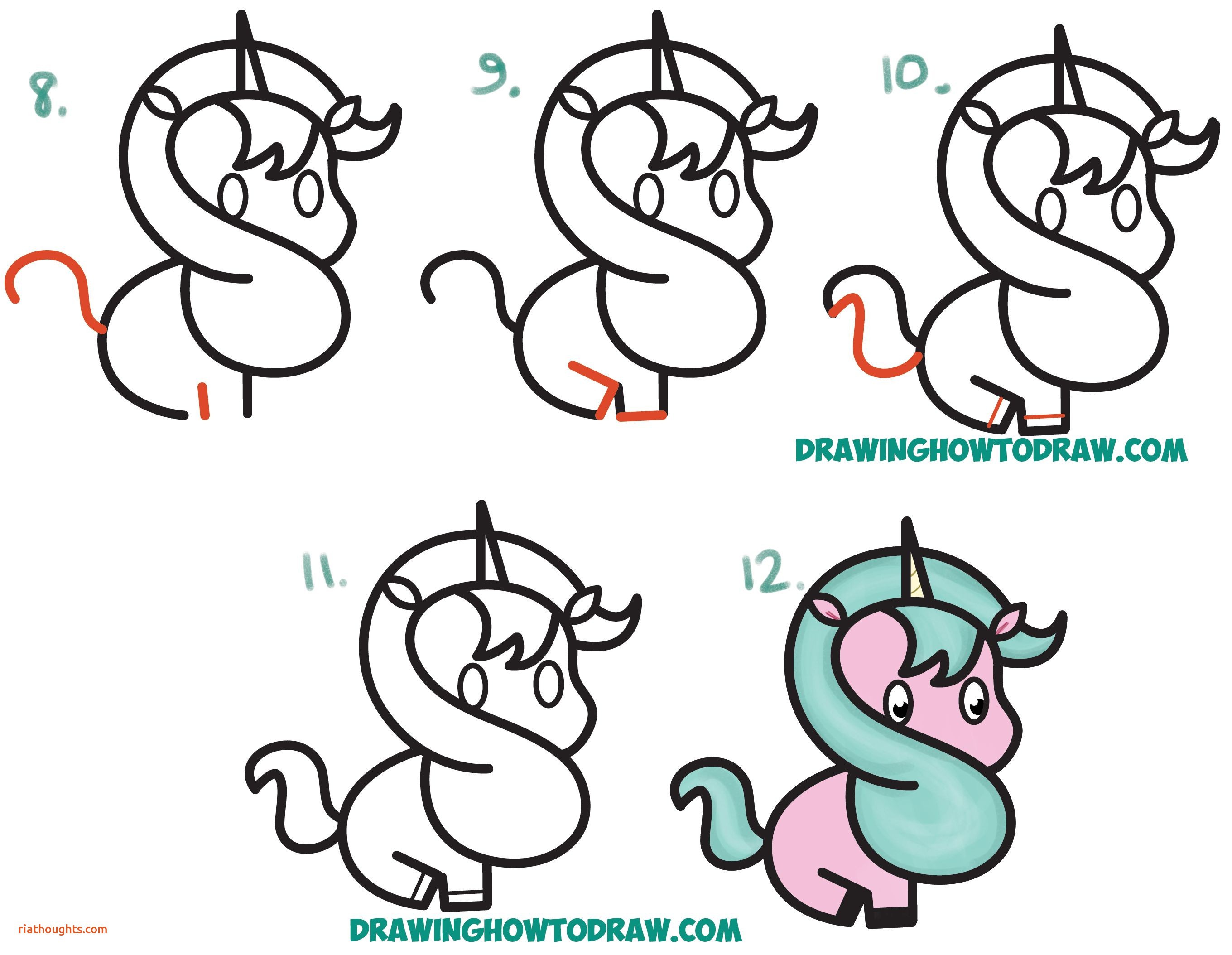 How to Draw a Cute Cartoon Unicorn Kawaii from a Dollar Sign Easy Step by Step