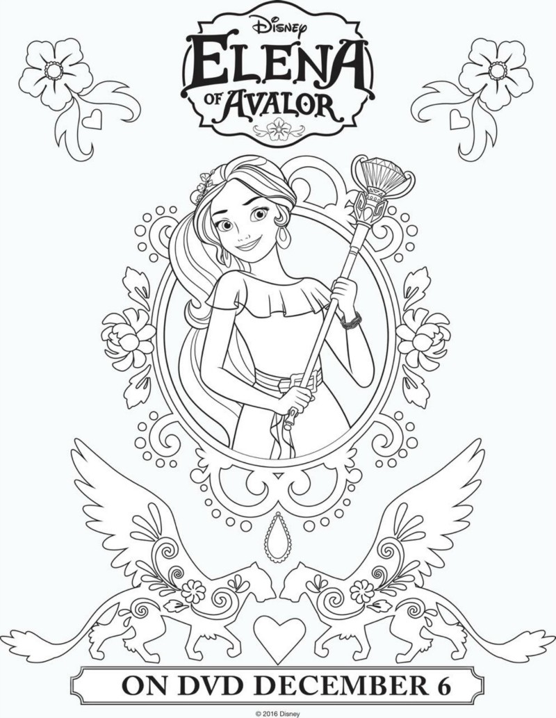 Delighted Princess Elena Coloring Page Disney Avalor Printable Pinterest