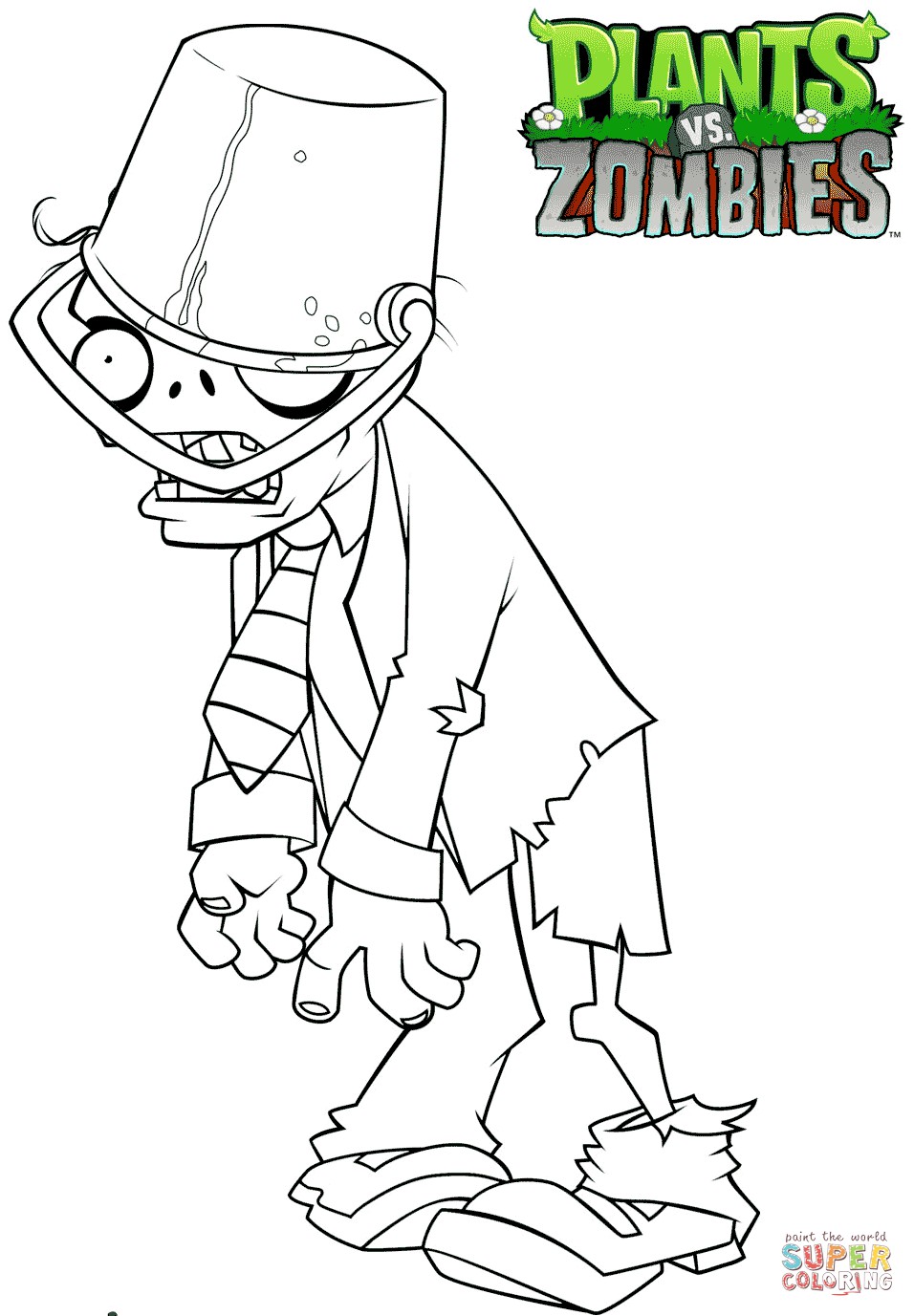 Zombies Buckethead Zombie coloring pages to view printable version or color it online patible with iPad and Android tablets