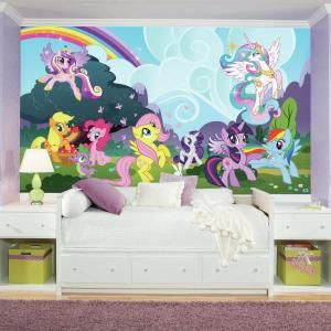 72 in. x 126 in. My Little Pony Ponyville XL Chair Rail Prepasted Wall Mural 7
