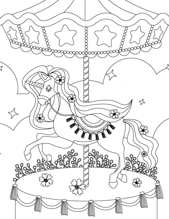 Carrousel my little pony coloring à imprimer et colorier