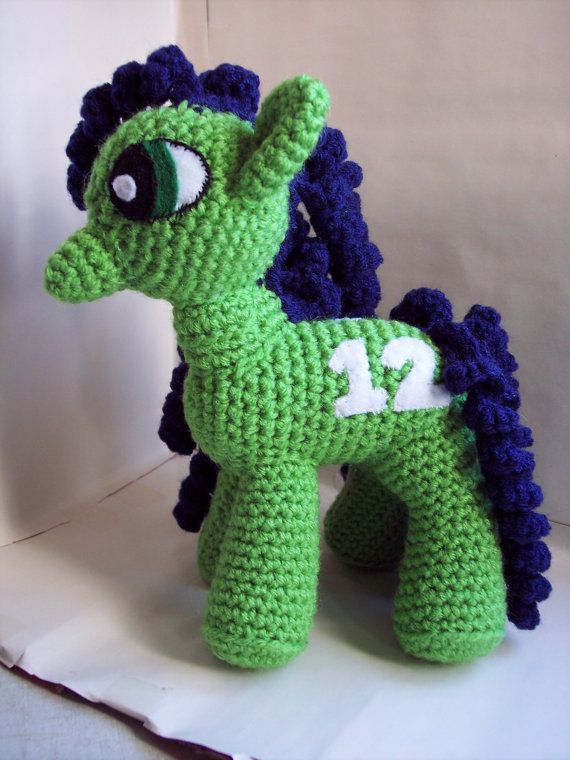 Crochet Seattle Seahawks My Little Pony by theicepalace on Etsy