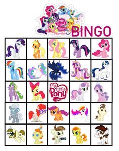 FREE My Little Pony Birthday Party Bingo Printables