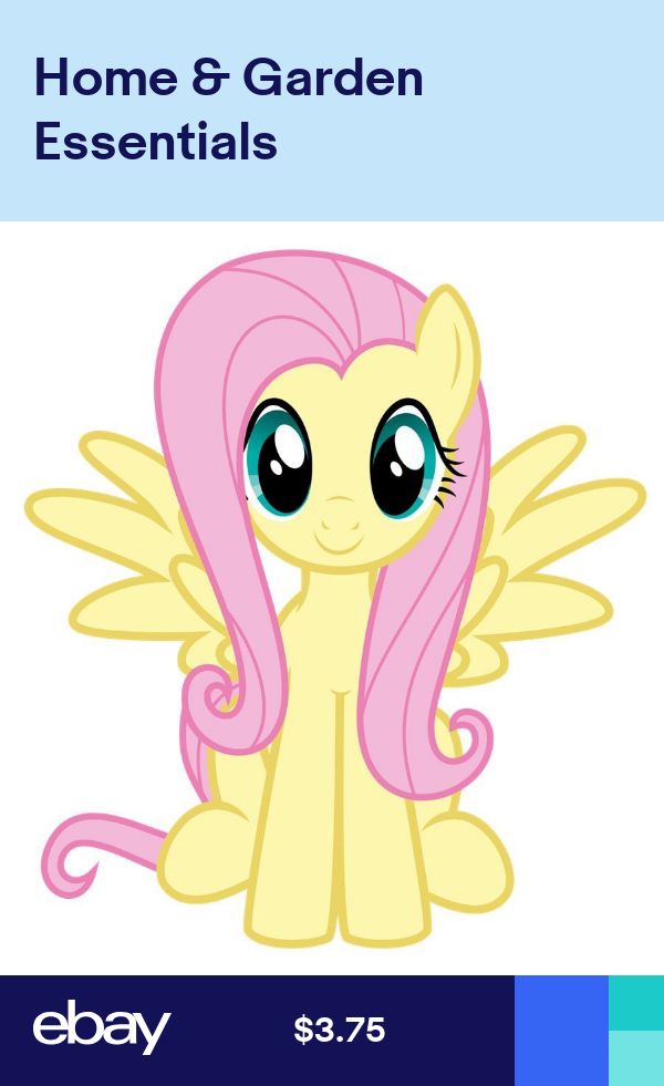 Fluttershy My Little Pony Iron On Transfer 5x5.5 for LIGHT Colored Fabric