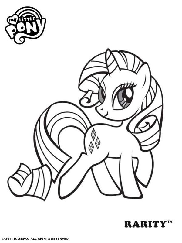 Free Online My Little Pony Rarity Colouring Page