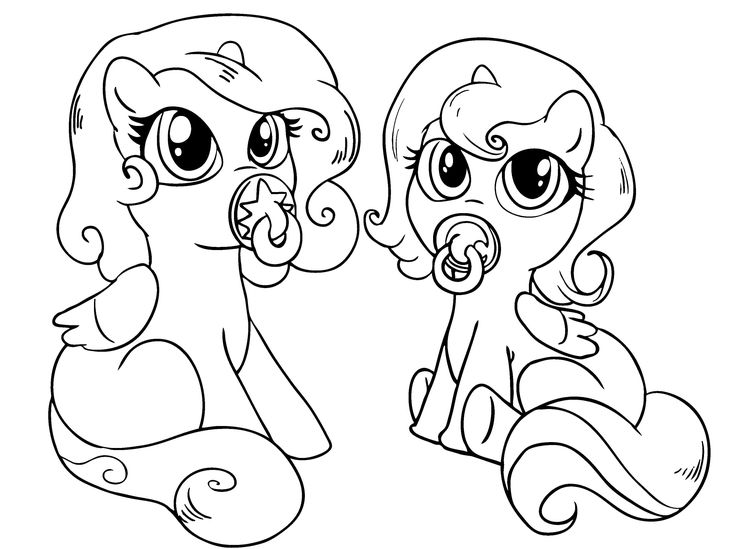 Free coloring pages of baby my little pony