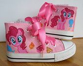 Hand painted Children My Little Pony shoes Pinkie Pie Any size color characte
