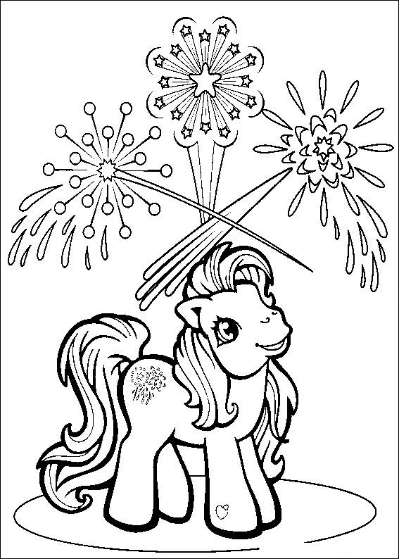 Image detail for coloring page with my little pony and fireworks coloring page