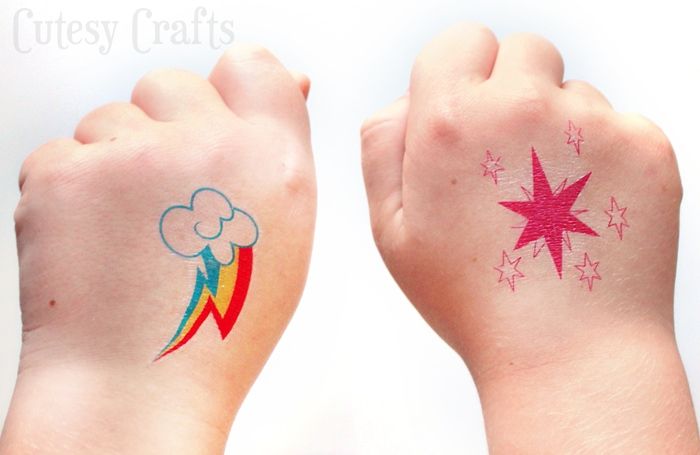 Make these temporary My Little Pony tattoos for a birthday party or just for fun