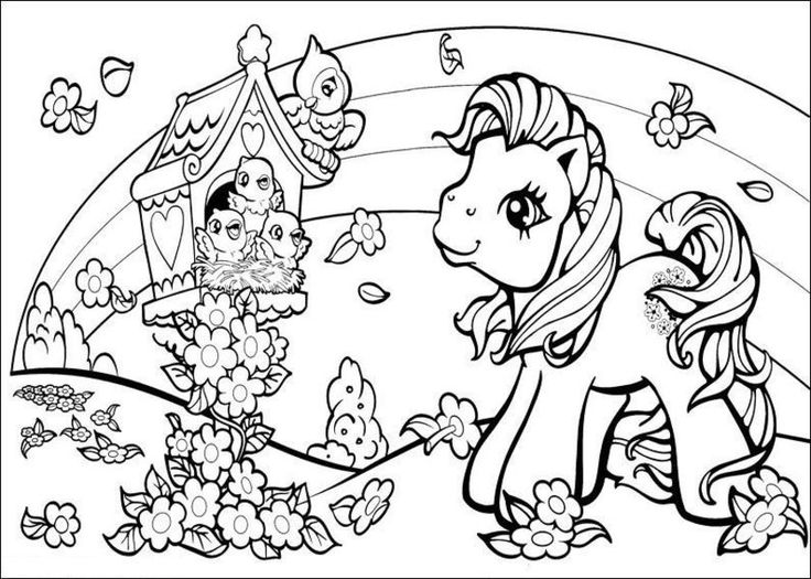 My Little Pony And Birds Coloring Pages Disney Coloring Pages