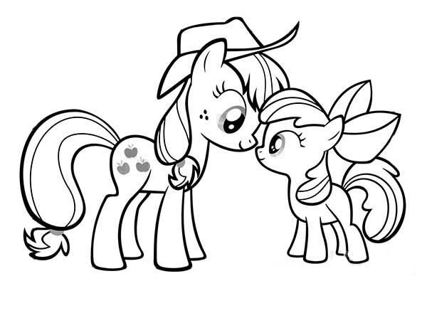My Little Pony Applejack and Apple Bloom Coloring Page – DownloadPrint My Litt