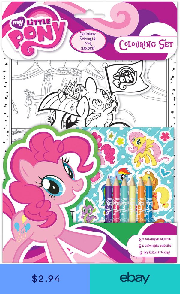 My Little Pony Colouring Set Childrens Activity Stickers Stocking Filler Gift