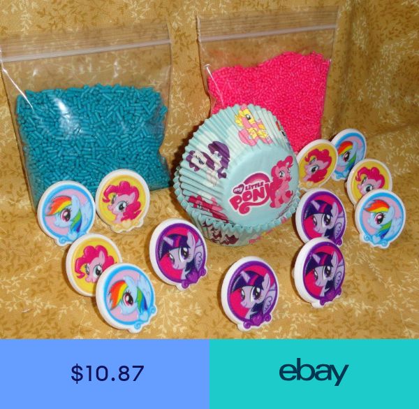 My Little Pony Cupcake Kit Rings Sprinkles Bake Cups DecoPac Craft Multi Color