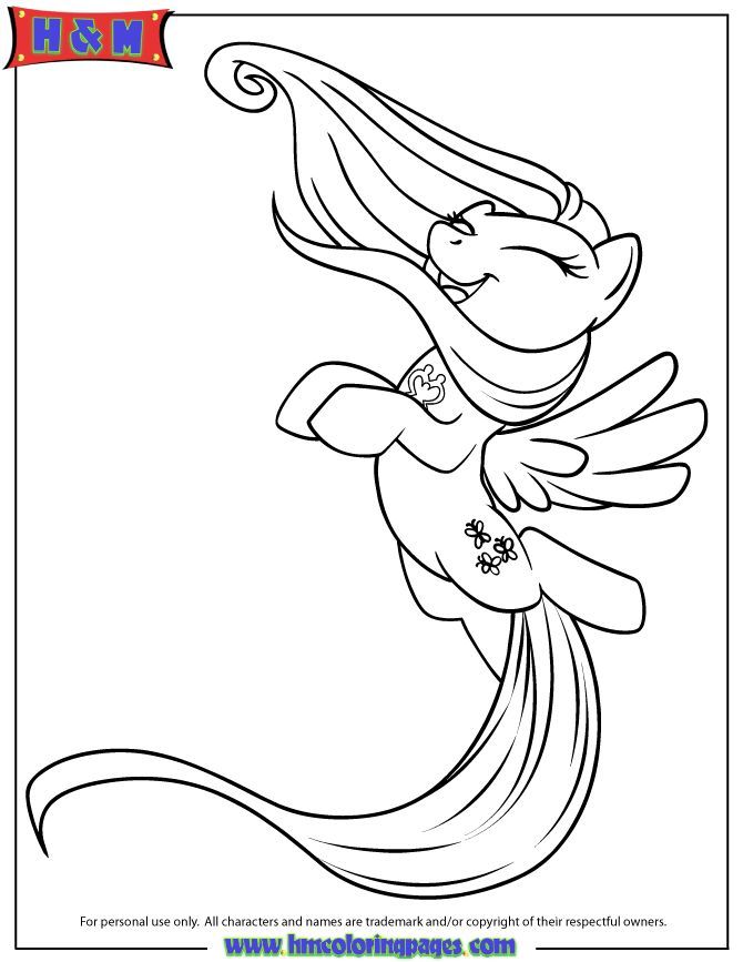 My Little Pony Happy Fluttershy Coloring Page Free Coloring FLUTTERSHY free