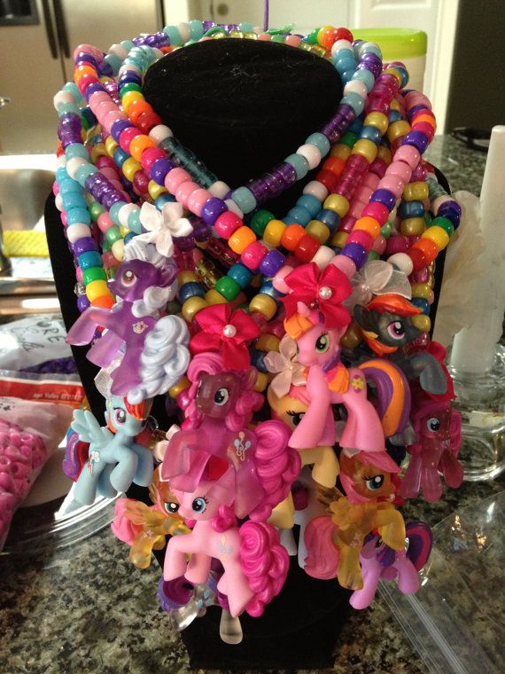 My Little Pony Kandi Necklace Custom PonyCustom Colors on Etsy 9.00