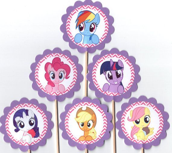 My Little Pony Purple and Pink Chevron Cupcake by TopperoftheWorld Chevron Cup