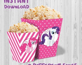 My Little Pony party popcorn box pink color Printable My Little Pony party Bo