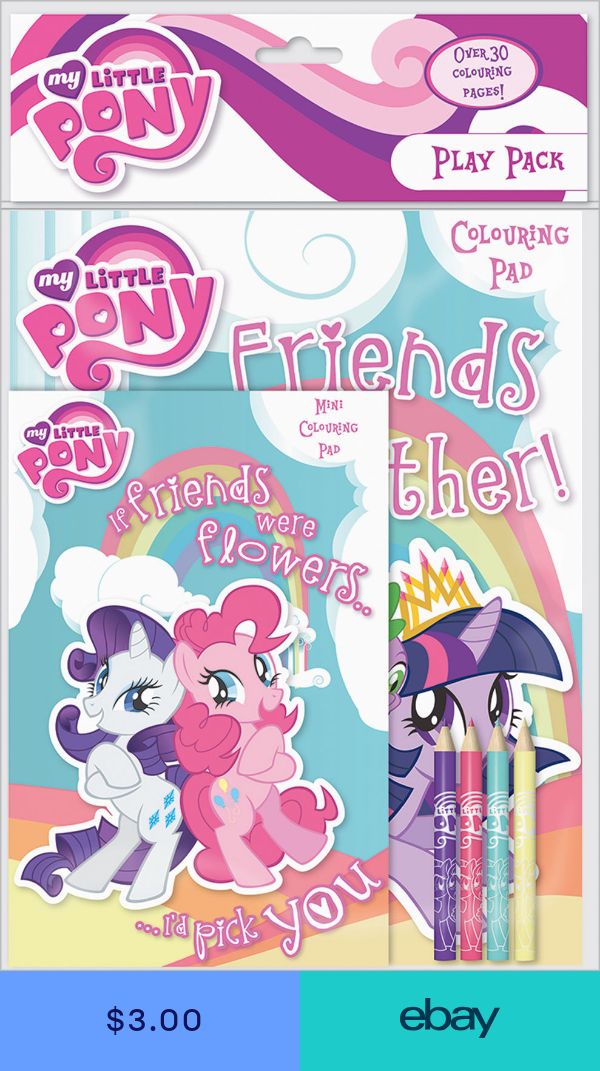 My little Pony Play Pack Colouring Pads Pencils Childrens Activity Set Girls
