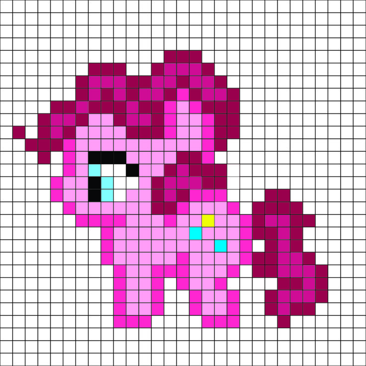 My little pony Pinkie Pie pattern by me For a free and better color printab