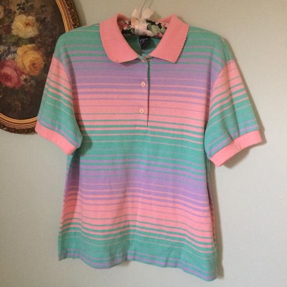 My little pony pastel colors vintage striped polo shirt