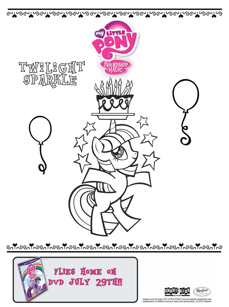 New My Little Pony coloring sheet... color in Twilight Sparkle