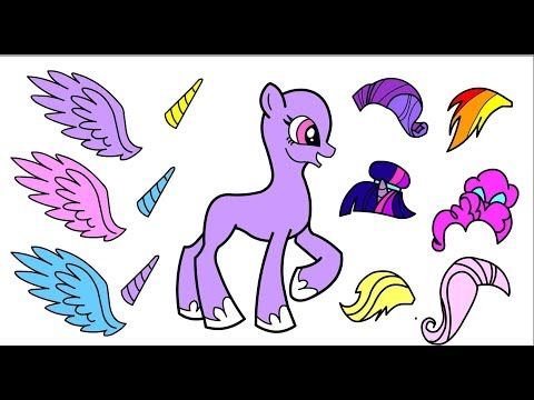 Papercraft Alicorns My little pony making colorful hairstyles and dresses Yo