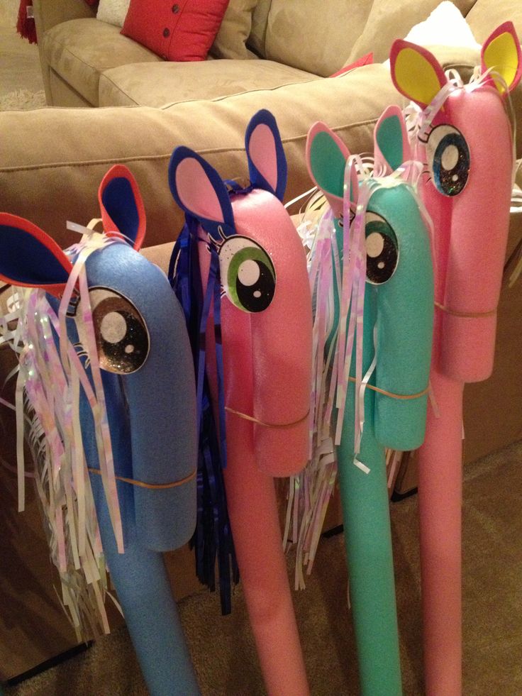 Party favor for My Little Pony Party made from pool noodles