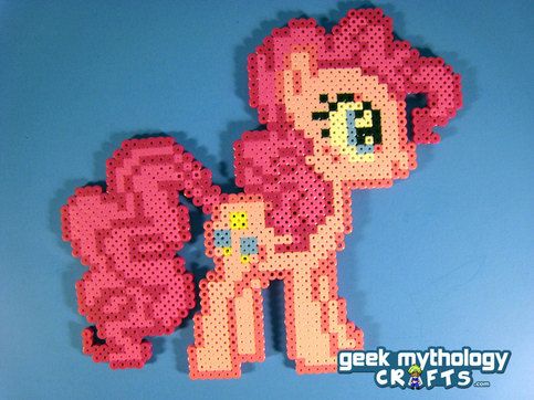 Pinkie Pie My Little Pony Perler Bead Sprite Figure