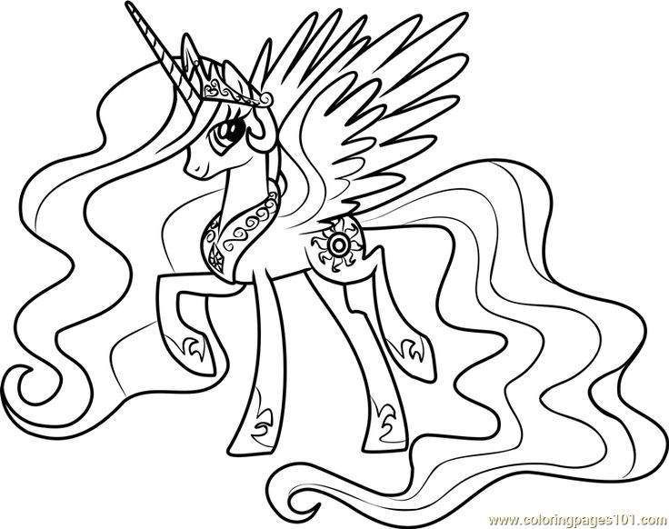 Princess Celestia Coloring Page Free My Little Pony Friendship Is Magic Coloring