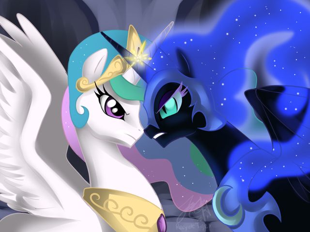 Princess Celestia Vs. Nightmare moon....love my little pony