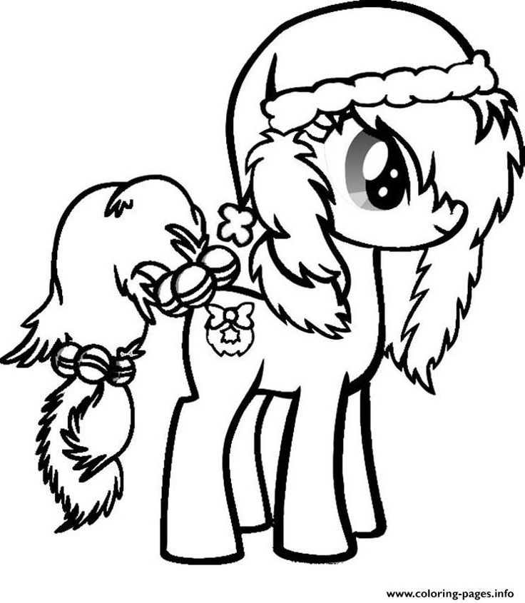 Print my little pony christmas coloring pages