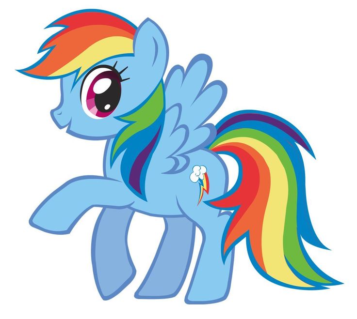 Rainbow Dash My Little Pony Iron On Transfer 5x5.5 for LIGHT Colored Fabric