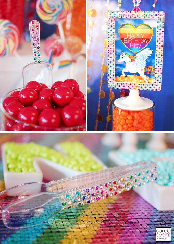 Sparkle Rainbow Candy Table – My Little Pony party theme soiree eventdesig