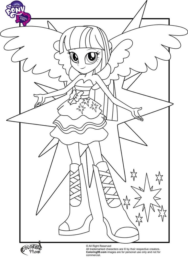 Twilight Sparkle From My Little Pony Equestria Girls Coloring Page