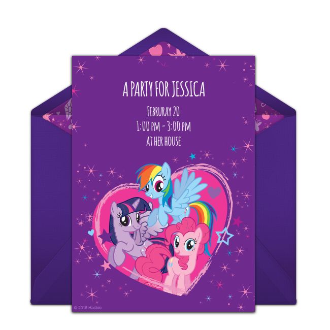 We just love this free My Little Pony birthday party invitation with a colorful