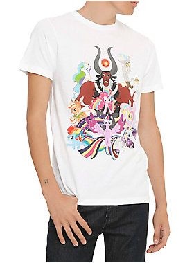 White T shirt from My Little Pony with colorful characters design on front