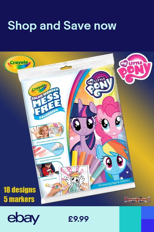 Crayola My Little Pony Color Wonder Mess Free Magic Colouring Book Pens Set