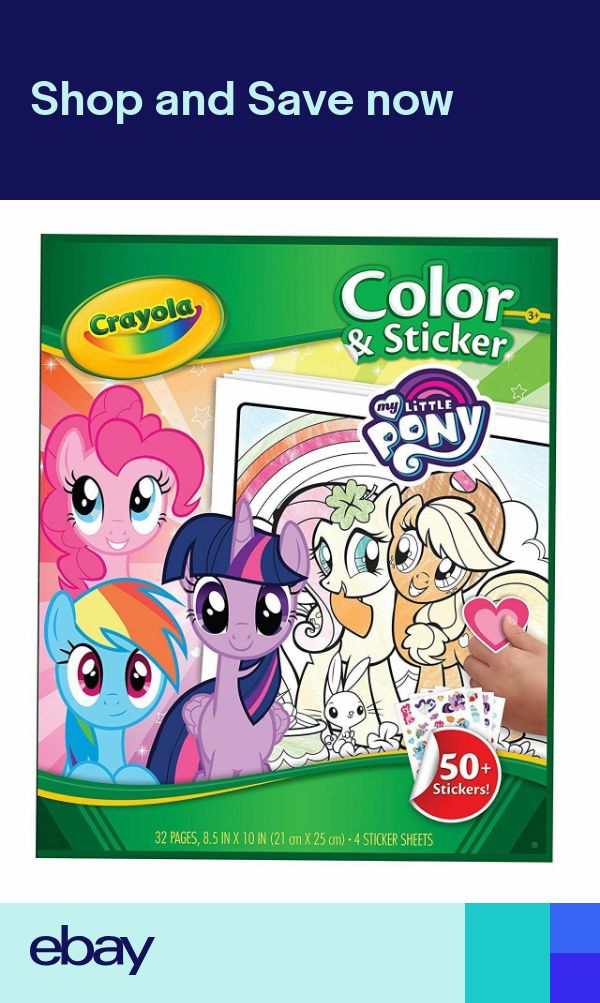Crayola My Little Pony Color and 50 Sticker 32 pages Book Freepost