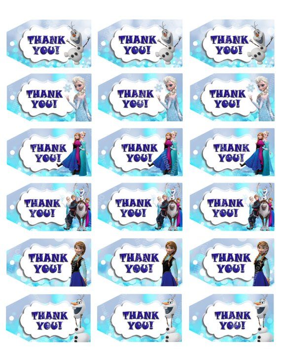 Disney Frozen Printable Thank You tag