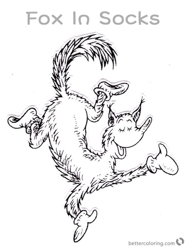Fox in Socks from Dr Seuss Coloring Pages Fox Dancing printable