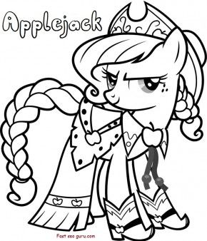 Free Print out Applejack My Little Pony Friendship is Magic Coloring in Pages f