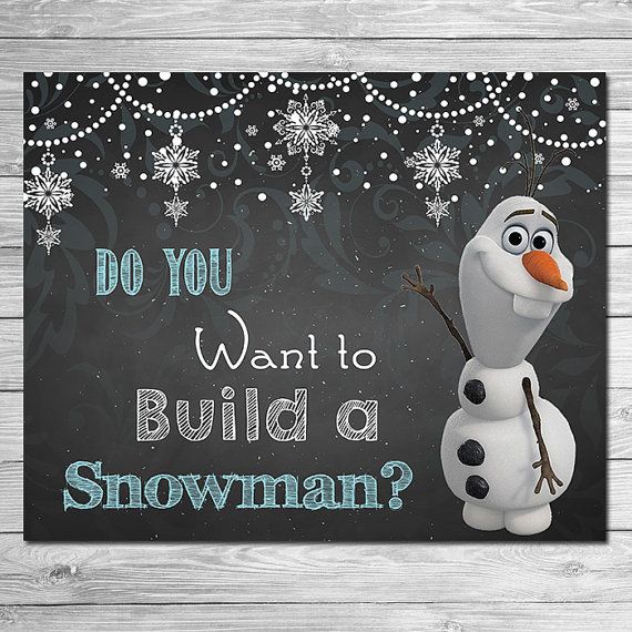 Frozen Do You Want to Build A Snowman Sign Chalkboard Olaf