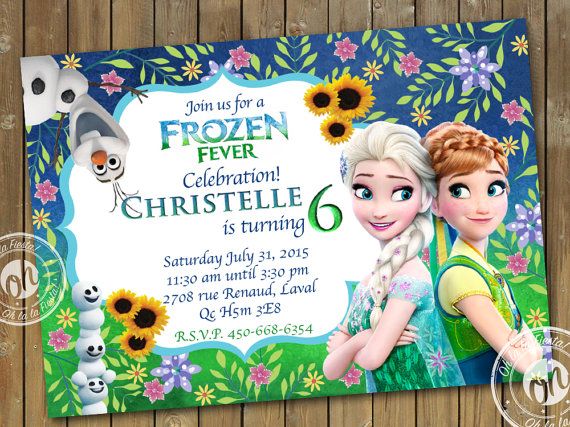 Frozen Fever Invitation Birthday Party Frozen Birthday Party Frozen Printable