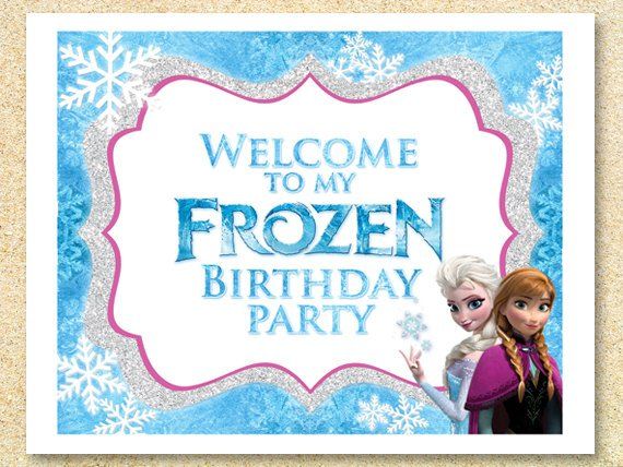 Frozen Printable WELCOME party sign Instant Download Frozen Birthday Party Inv