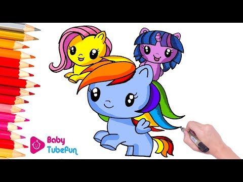 My Little Pony Coloring Book Page Cutie Mark Crew Mane 6 Ponies MLP Coloring bab