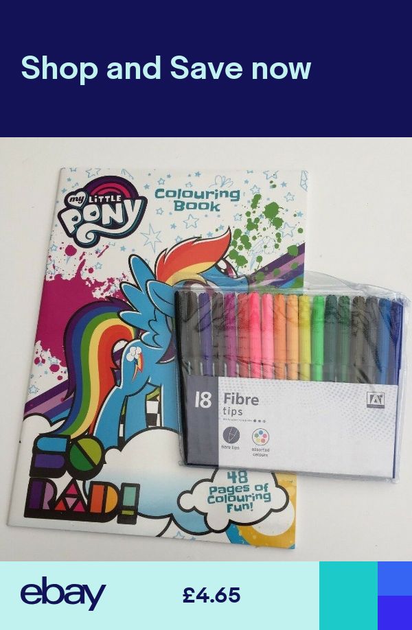 My Little Pony Colouring Book Pack of 18 Felt Pens