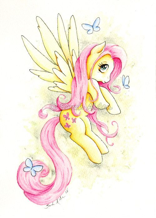 My Little Pony Fluttershy Art Print MLP Butterfly by ForeverFairy